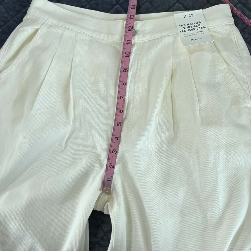 Madewell The Harlow Wide Leg Trouser Jean Size 29 Cream High Rise Relaxed Fit CL - Picture 10 of 14